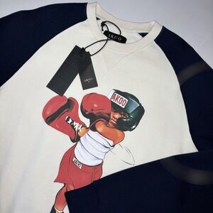 AKOO Sweatshirt Medium NWT A King of Oneself Graphic Boxing Crewneck Streetwear